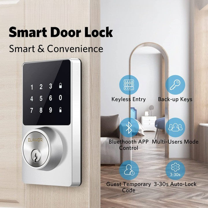 Touchscreen Keyless Smart Shield Entry Door Lock