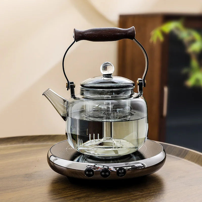 Clear Glass Electric Teapot Set