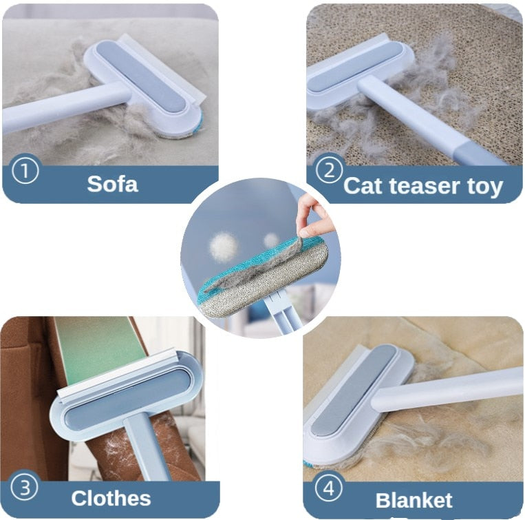 3in1 Pet Hair Lint Remover Window Cleaner Brush