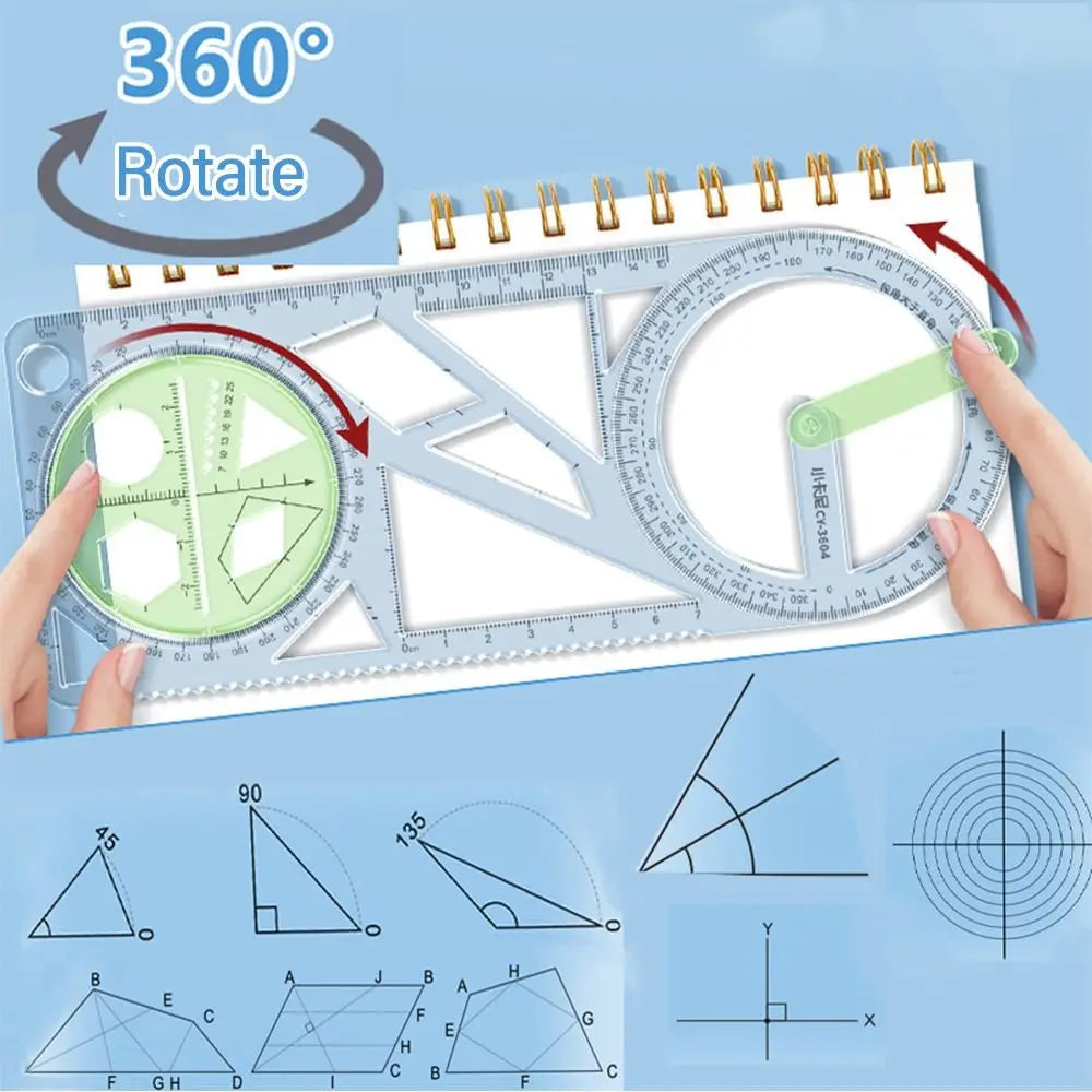 Math Genius Multi-Angle Drawing Precision Ruler