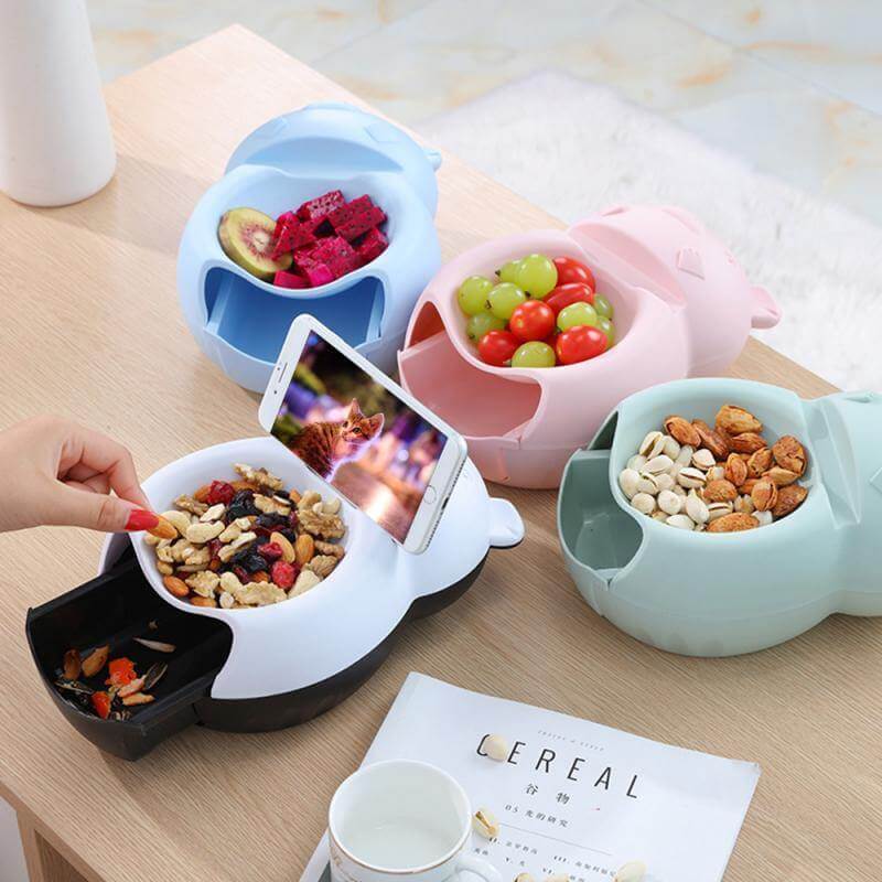 Lazy Snack Bowl with Phone Holder