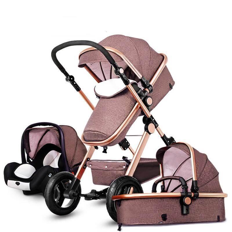 European 3 in 1 Baby Strollers with baby basket and carriage