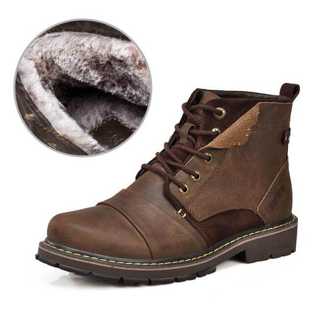 Men Leather Winter Boots