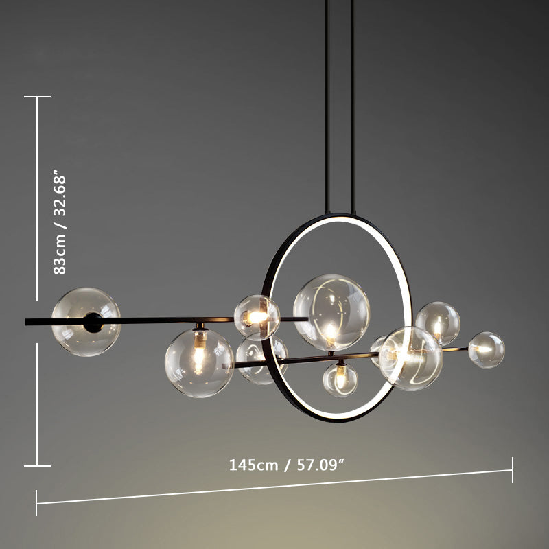 Minimal LED European Modern Ring Bubble Chandelier