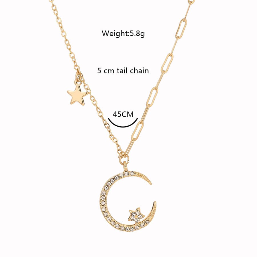 Charming Moon Long Chain Necklace