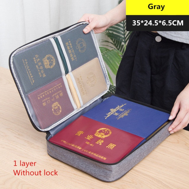 Multi-Layer Large Travel Document Bag