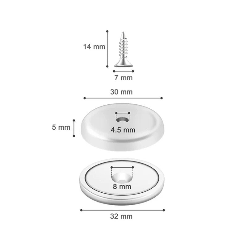 Strong Hold Round Base Mountable Magnet