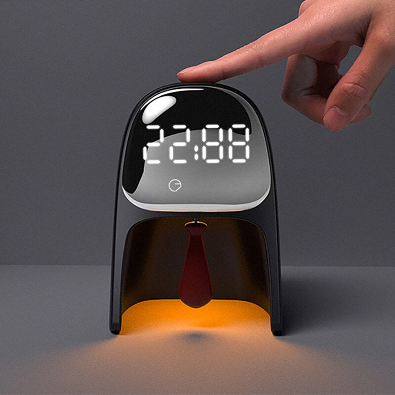 Creative LED Voice Control Gentleman Alarm Clock