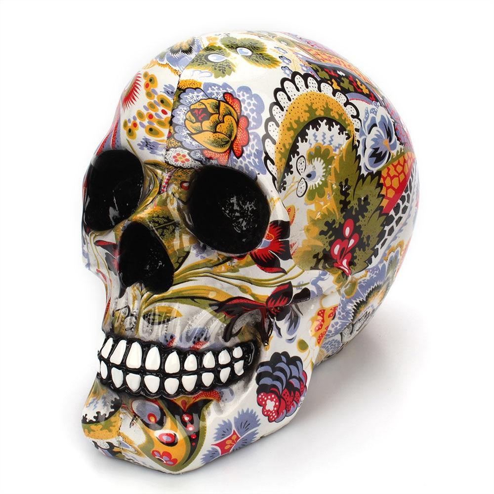 Creative Colorful Resin Skull Halloween Party Decoration