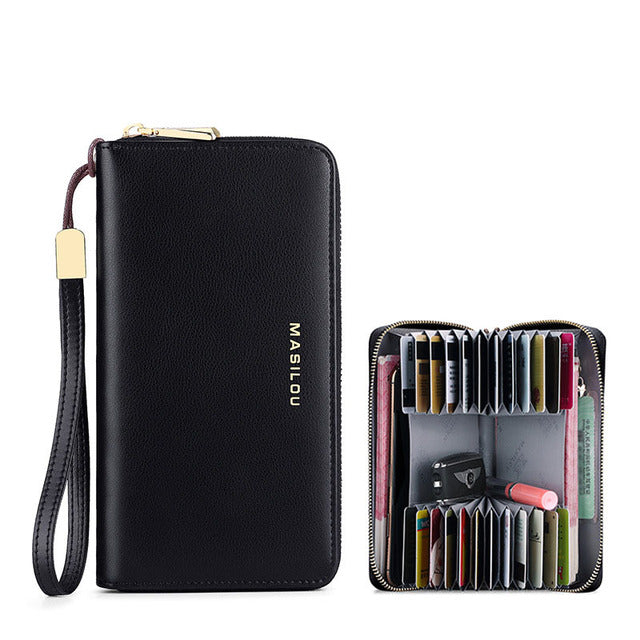 RFID Blocking Large Leather Women Wallet