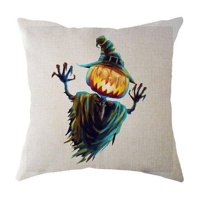 Halloween Pumpkin and Witch Printed Pillow Cases