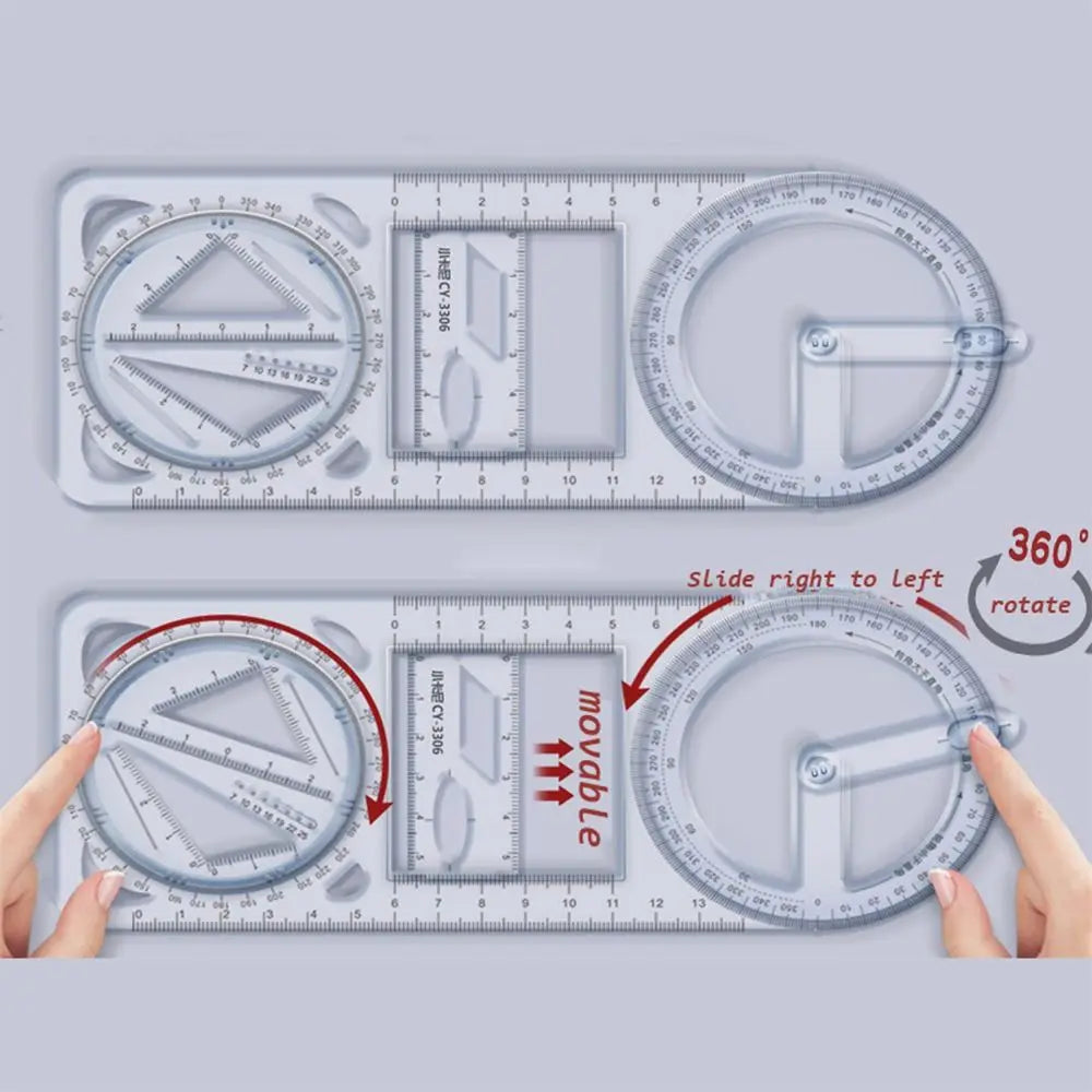 Math Genius Multi-Angle Drawing Precision Ruler