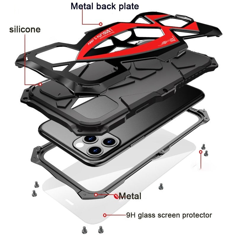 Anti-Knock Metal Heavy Duty Waterproof iPhone Case