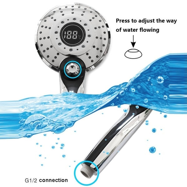 Digital Temperature Sensor LED Shower Head