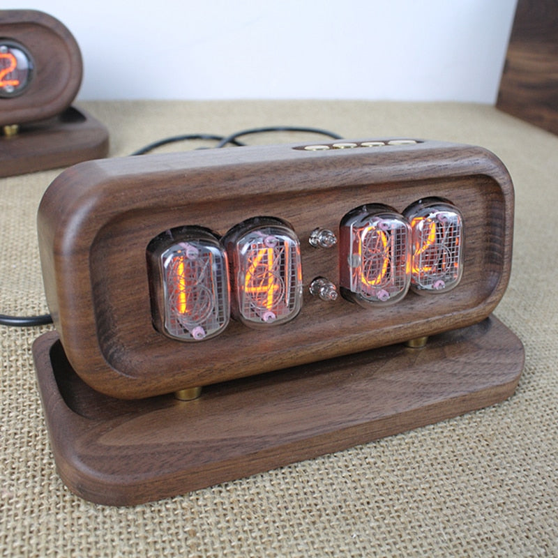 Elegant Black Walnut Digital Table Clock