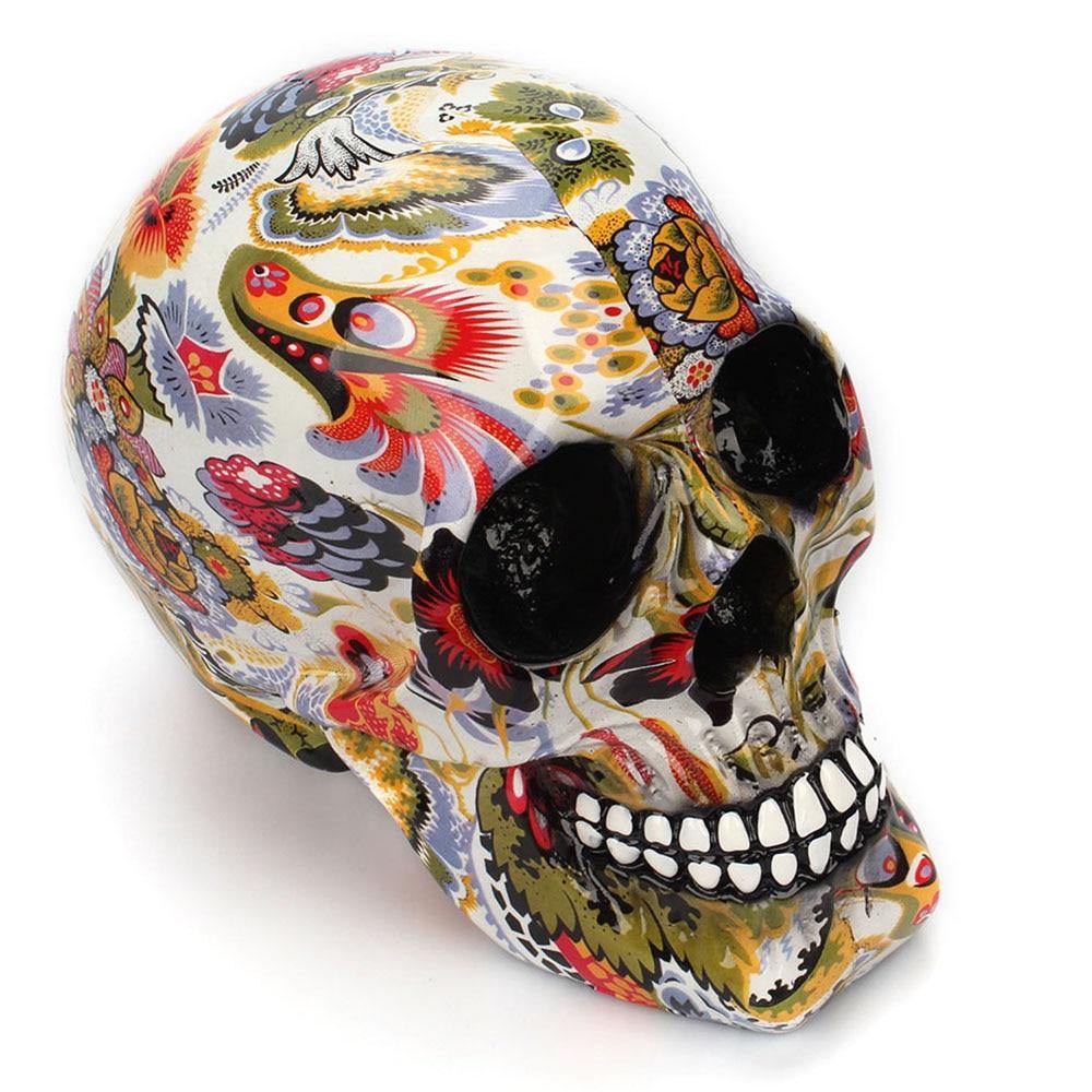 Creative Colorful Resin Skull Halloween Party Decoration