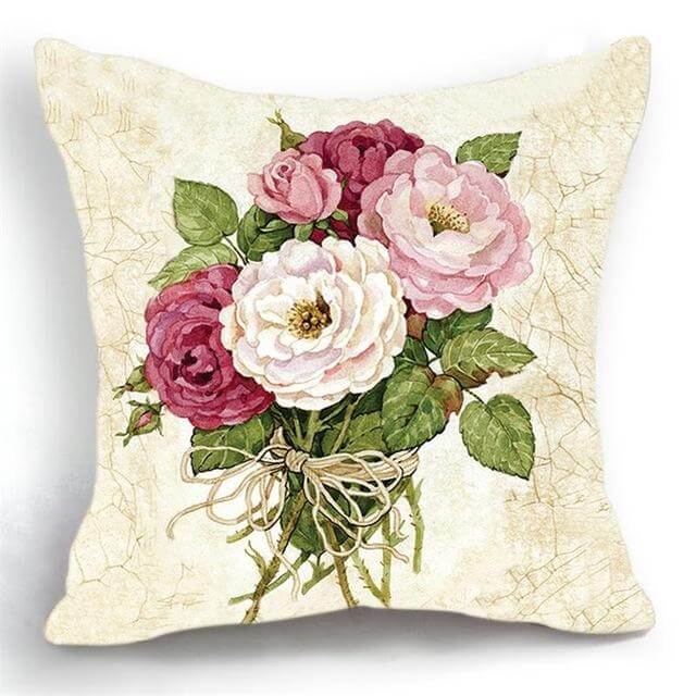 Luxury Flower Vase Cushion Cover Pillowcase