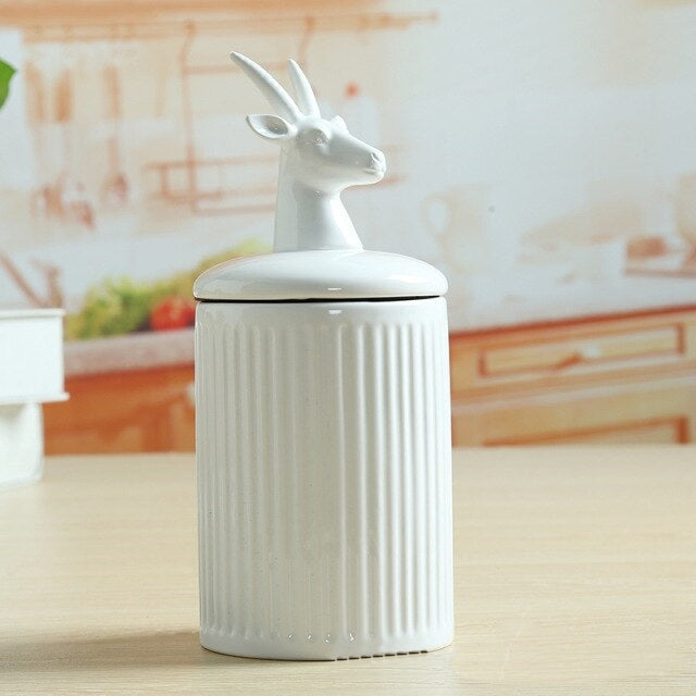 Creative Ceramic Animal Kitchen Storage Container