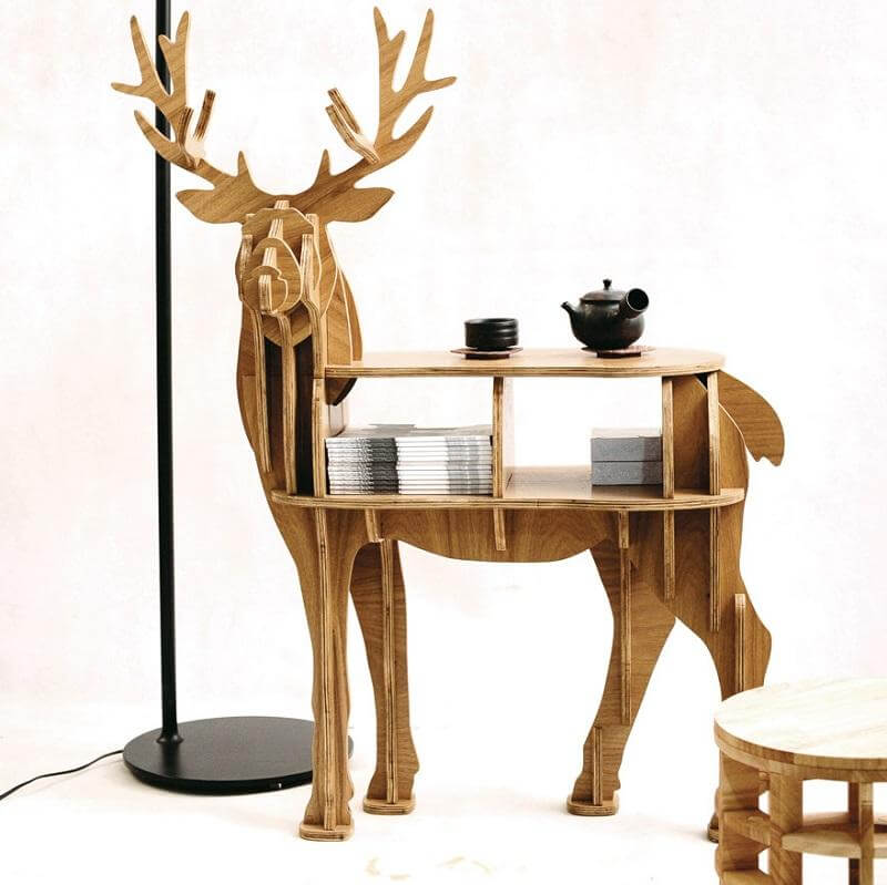 High-end Wooden Reindeer Puzzle Table