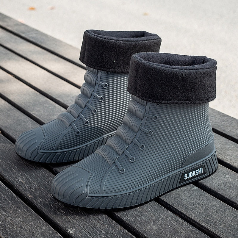 Rain Rider Slip-On Rubber Stylish Waterproof Boots