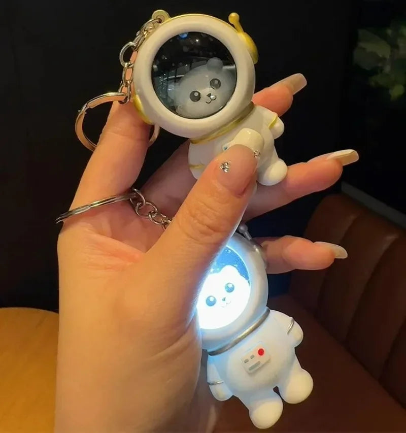 Astronaut Bear LED Keychain Light