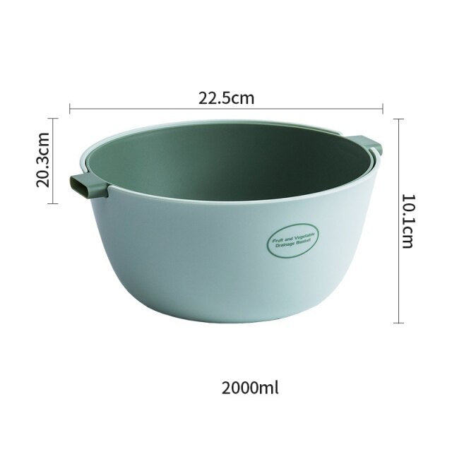 Kitchen Double Drain Vegetable Basket