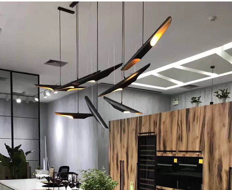 Post Modern Creative Bamboo Shell Futuristic Pendant Light