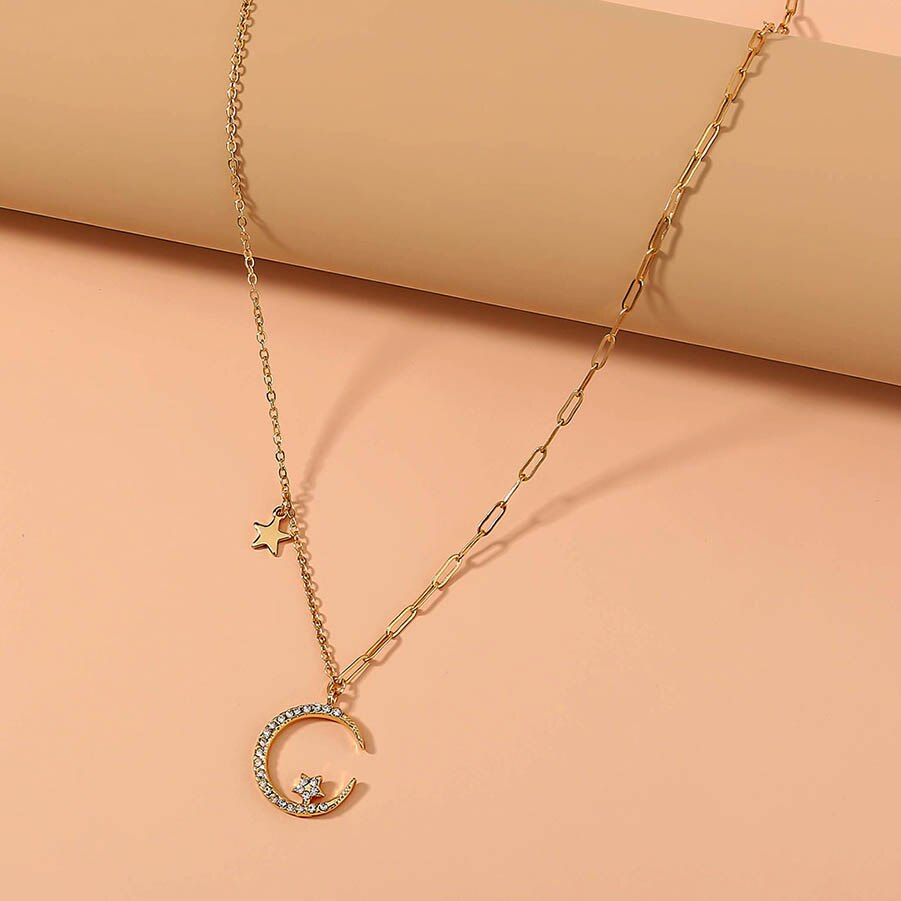 Charming Moon Long Chain Necklace