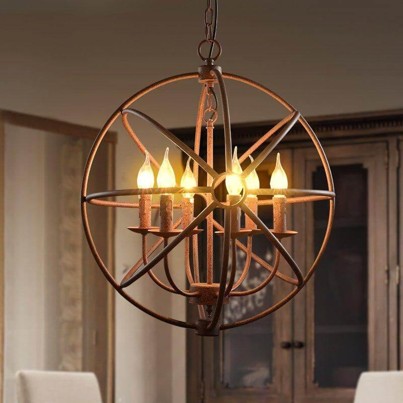 Loft Circular Globe Ball Iron Bird Cage Hanging Light Lamps