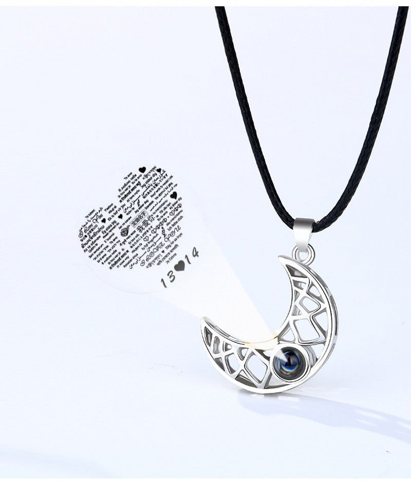 100 Languages I Love You Projection Couple Necklace