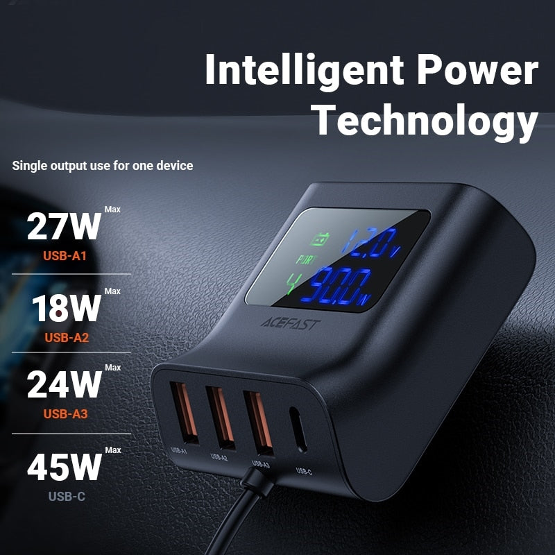 Car USB Splitter Fast Charging Station