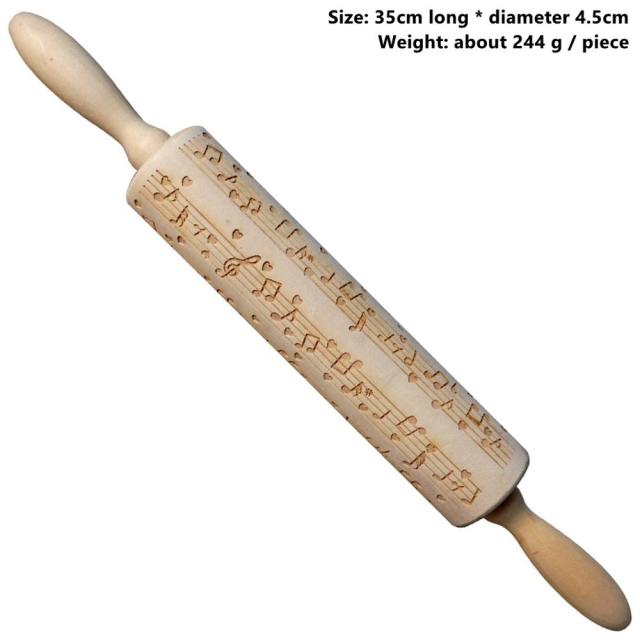 3D Wooden Christmas Rolling Pin