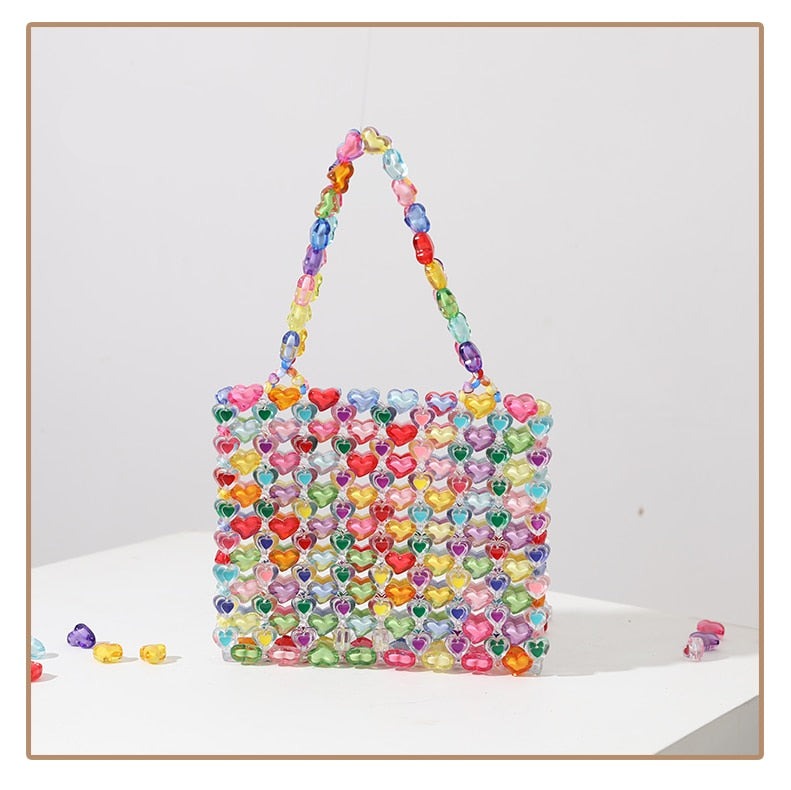 Love Beaded Hearts Colorful Mini Handbags