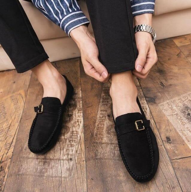 Luxury Suede Leather Slip On Driving Shoes for Men