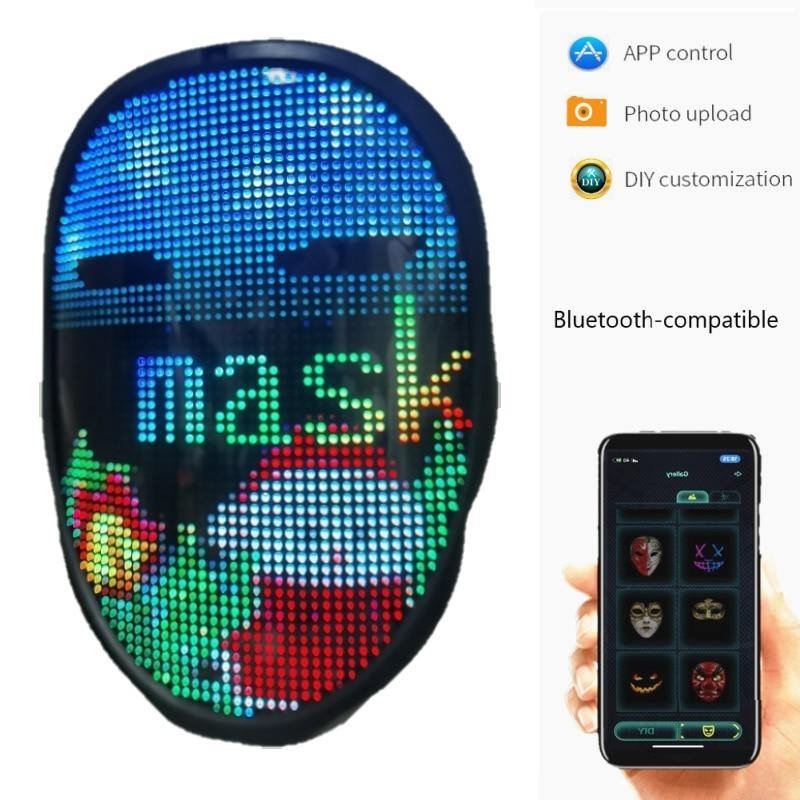 Led Luminous Face-Changing Bluetooth Glow Halloween Mask