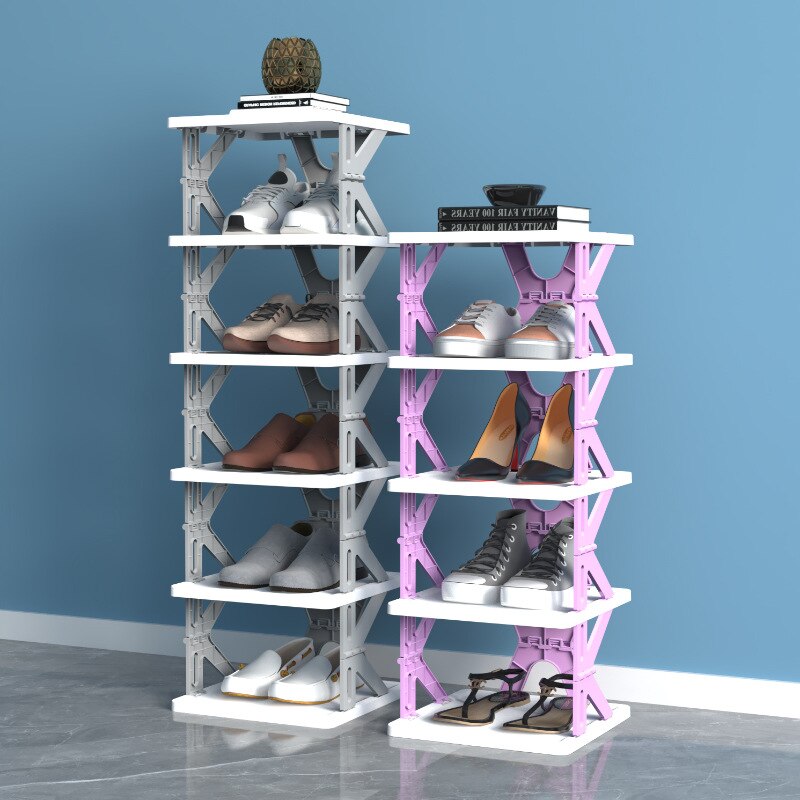 Space Saving Foldable Stackable Shoe Storage Rack