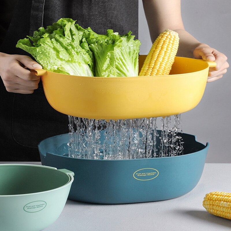 Kitchen Double Drain Vegetable Basket