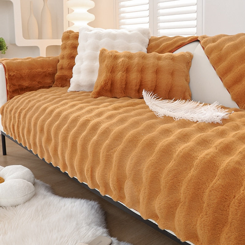 Snuggly Comfy Plush Sofa Cover