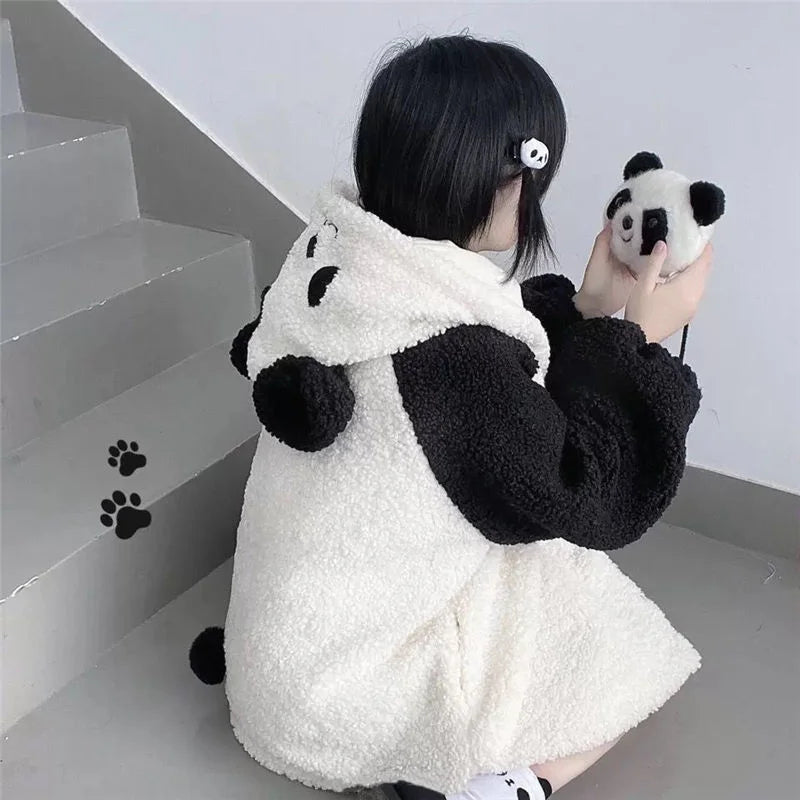 Cute Bear Ear Panda Winter Warm Hoodie