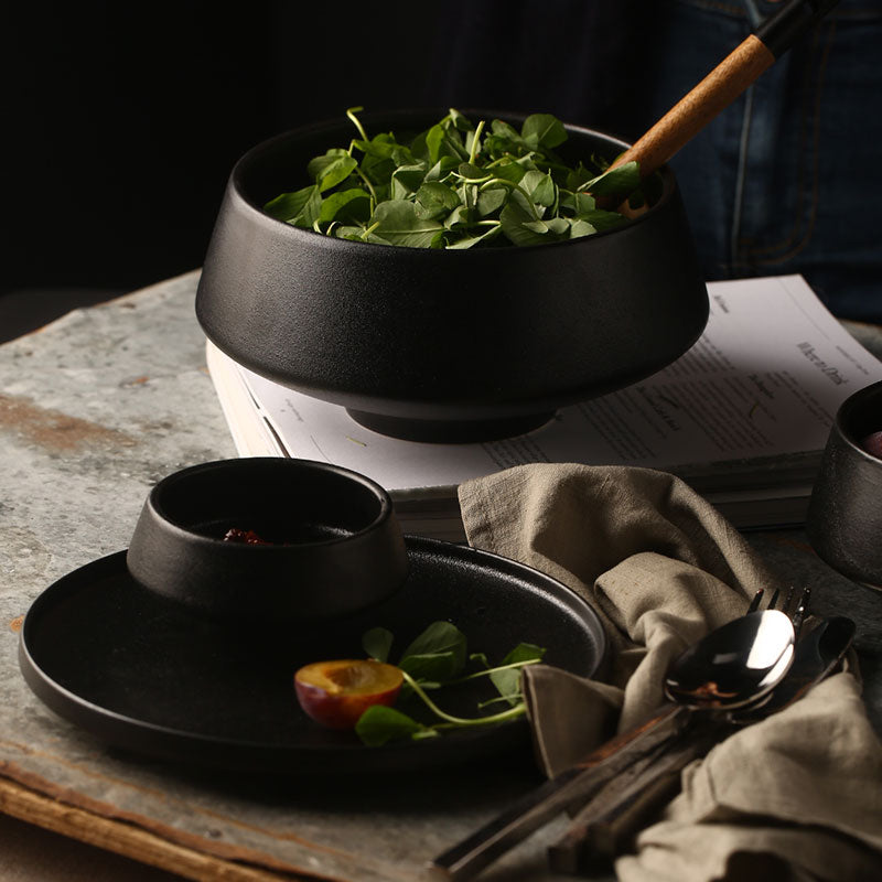 Elegant Matte Black Snack Bowl