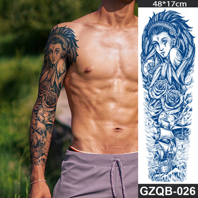 Life Meaning Full Sleeve Semi-Permanent Tattoo