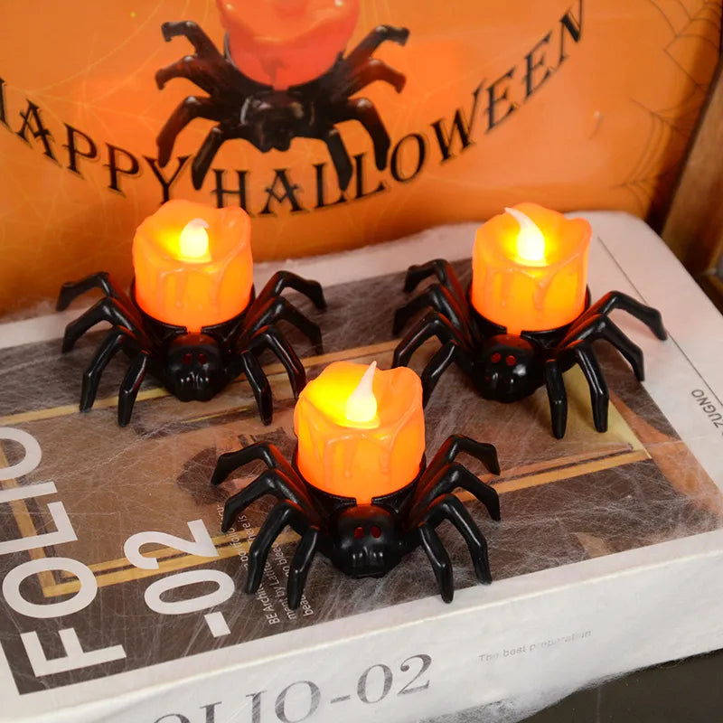 Spooky Spider LED Decor Candle