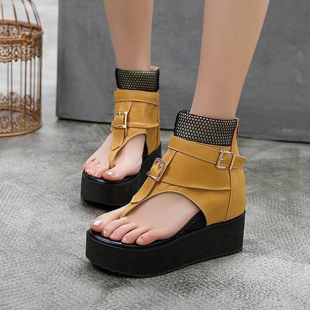 Leather Gladiator Platform Sandals