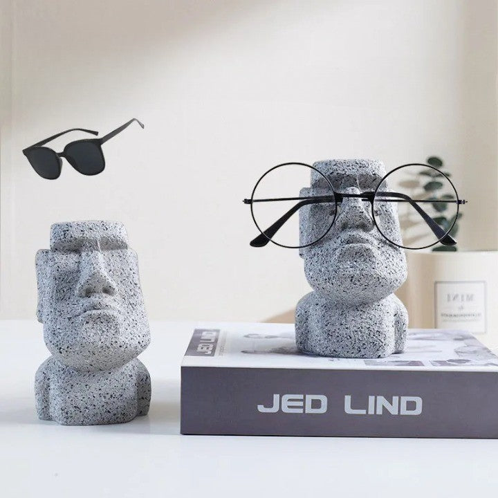 Stone Face Eyeglass Holder Stand