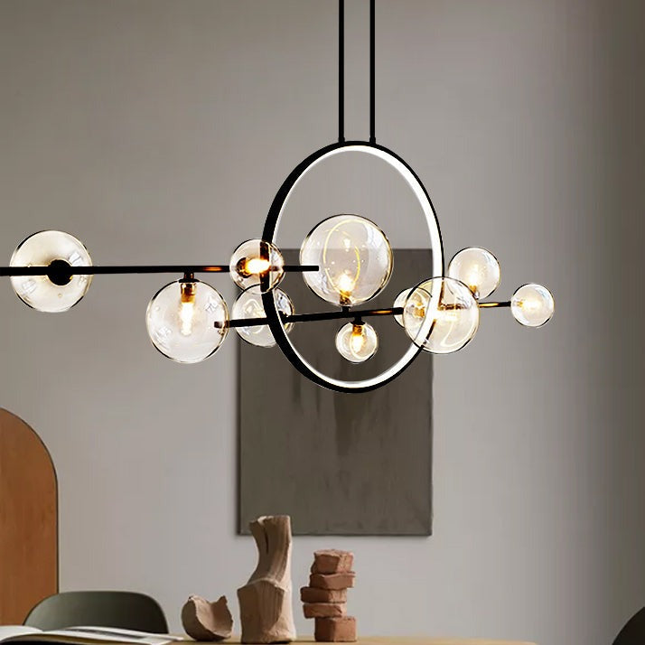 Minimal LED European Modern Ring Bubble Chandelier