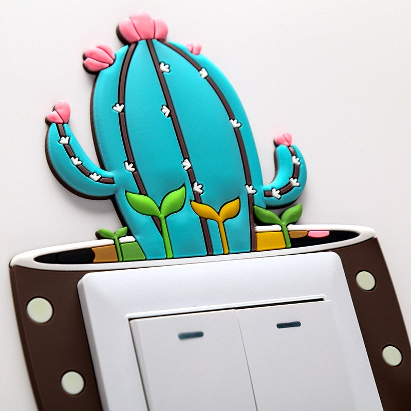 Luminous Cactus Socket Cover Sticker