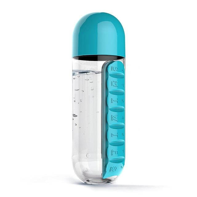 Water Bottle Daily Pill Organizer