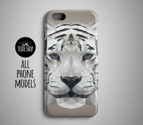 Geometric White Tiger iPhone 8 Plus Case iPhone 8