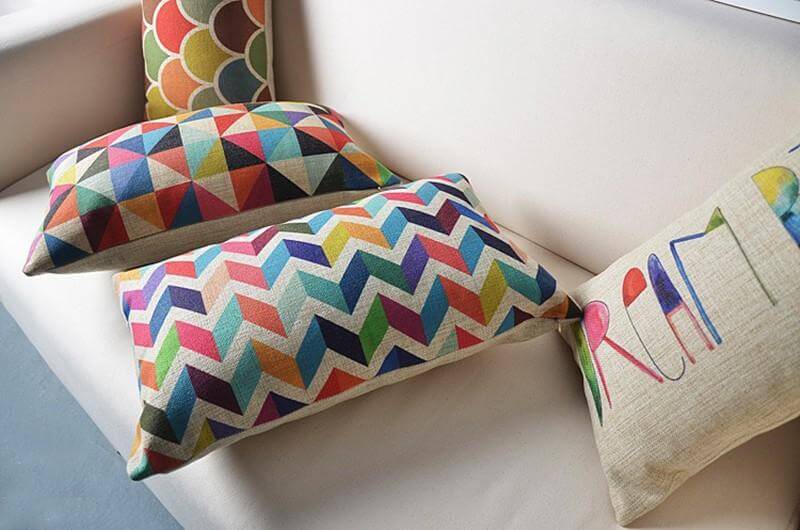 Geometric Lumbar Colorful Pillow Cushion Cover