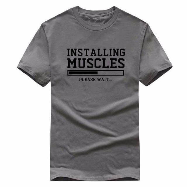 Installing Muscles Funny T-shirt